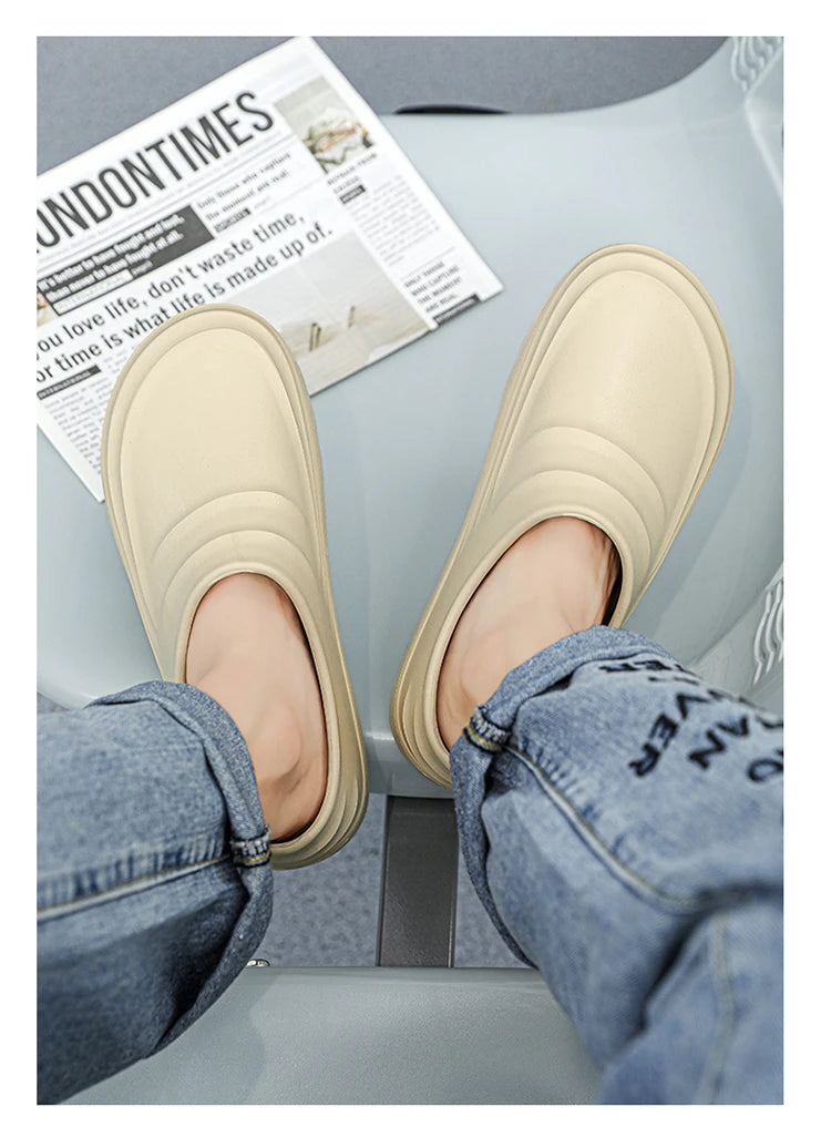 New Men's Anti-slip Chef Shoes Sandals For Men Working Shoes Waterproof Fashion Garden Shoes Clogs For Beach Slippers Size 36-48