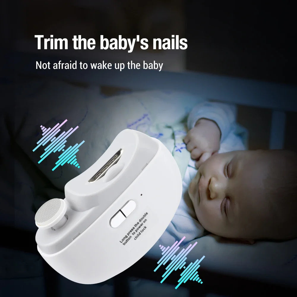 Coupe-ongles électrique avec meulage et polissage, lumière, coupe-ongles automatique rechargeable, manucure pour bébé et adulte