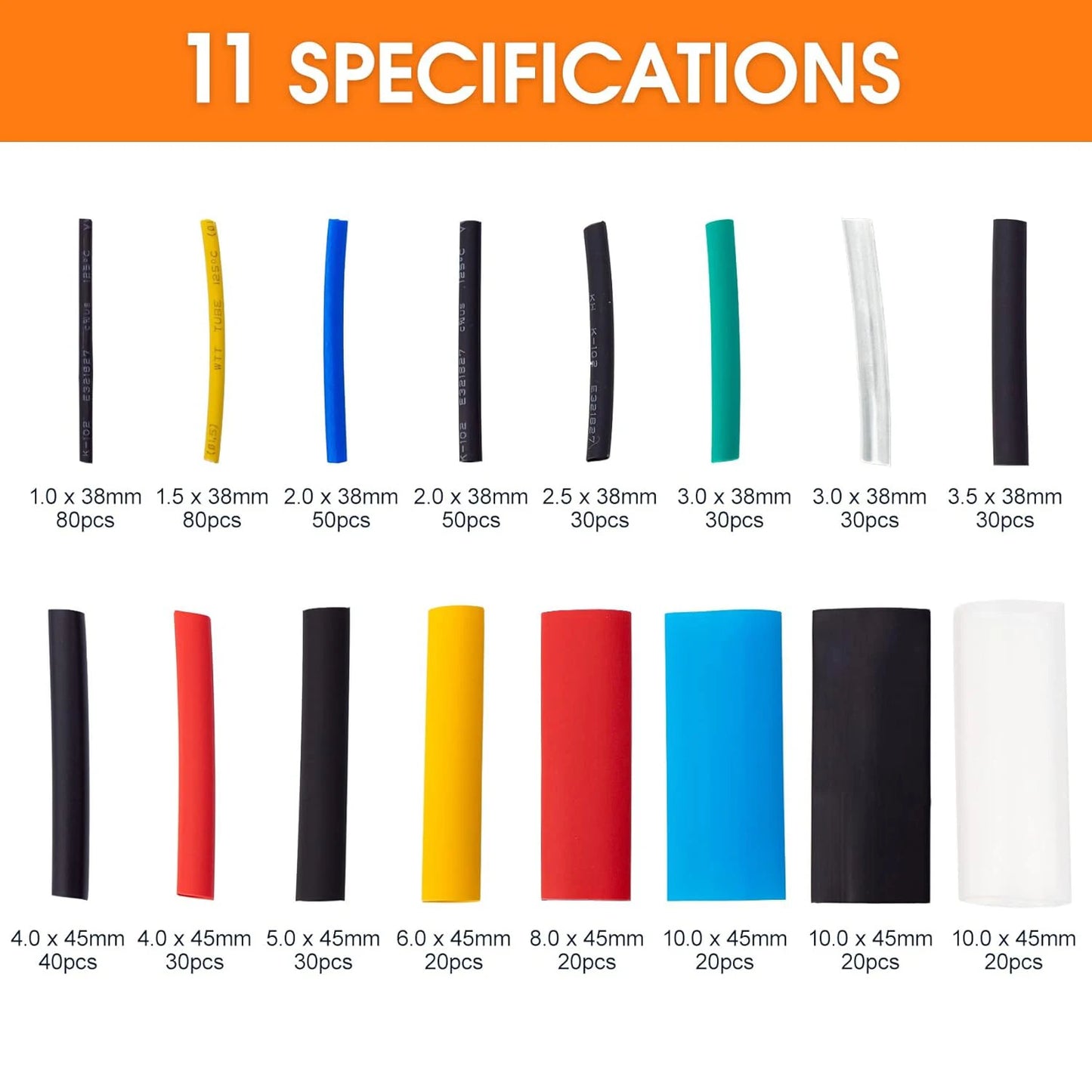 580/560Pcs Heat Shrink Tubing Kit EVA Material in 6 Colors 11 Sizes - Ideal for Electrical Insulation, Repairs, and Wire Conne
