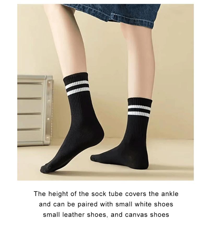 3/6 Pairs  Women Mid-Tube Socks Solid Colour Autumn Winter Breathable Comfortable Sport Sweat Absorbent Man And  Women's Socks