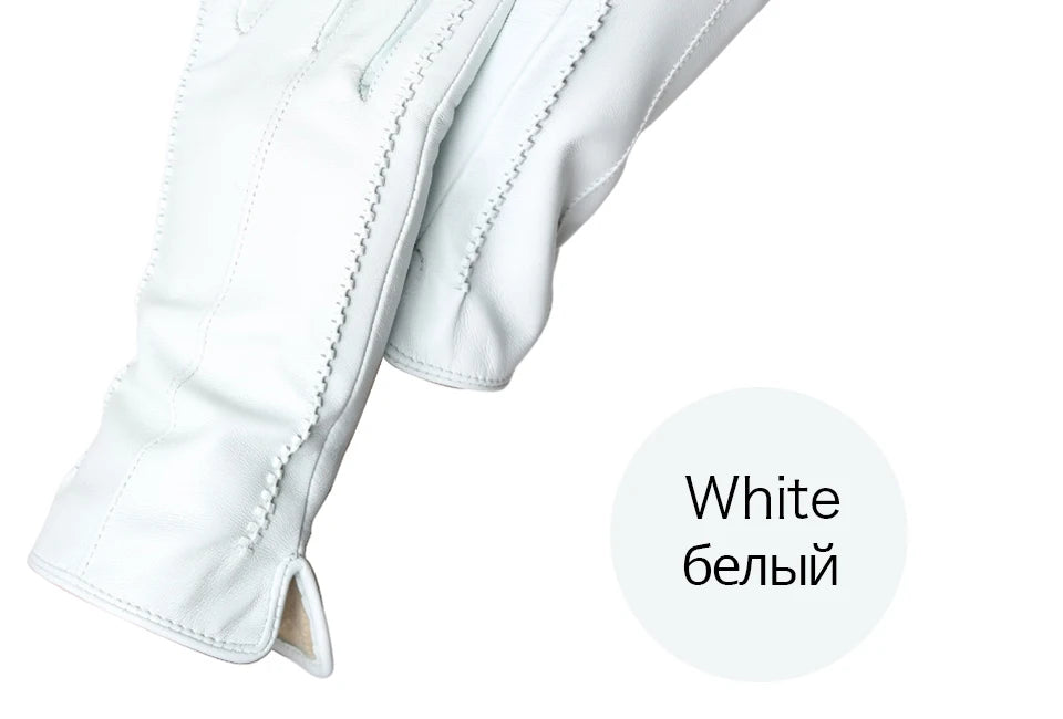 Women's sheepskin gloves winter warm plus velvet short thin touch screen driving color women's leather gloves good quality -2226