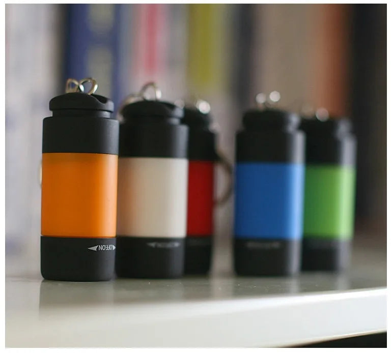 USB Rechargeable LED Multifunctional Strong Light Pocket Keychain Flashlight Waterproof Outdoor Hiking Camping Mini Flashlight
