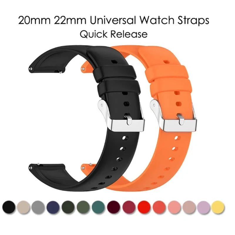 Hot Sell 20MM 22MM Silikon Uhrenarmband 20/22mm Universal Armbanduhrband für P22 Smartwatch & Andere Uhren Armband