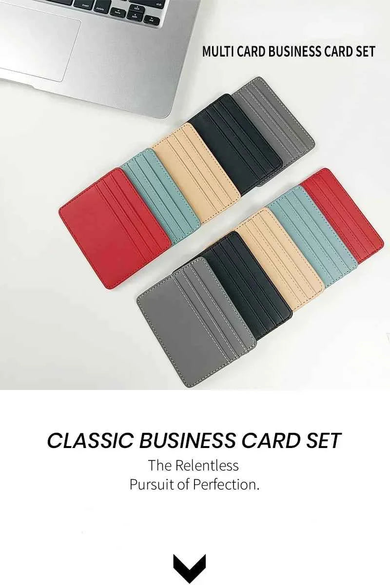 Fashion Slim PU ID Card Bag Credit Card Holder Men's Wallet Women's Wallet Mini Credit Card ID Card Bag Gift