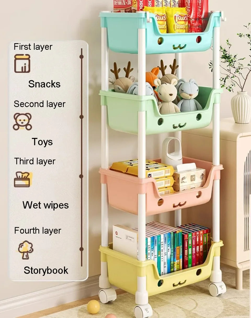 Toy Storage Trolley Bookshelf Snack Rack For Children Storage Organizer Bathroom Accessories Closet Organizer Kitchen Storage - Shoppiline
