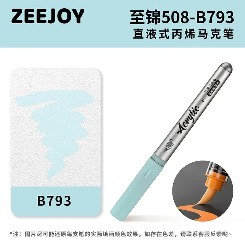 ZEEJOY 120/12/1 Colors Direct Liquid Acrylic Marker Pens Waterproof Pen Soft Brush Nib for Manga School Art Supplies Stationery