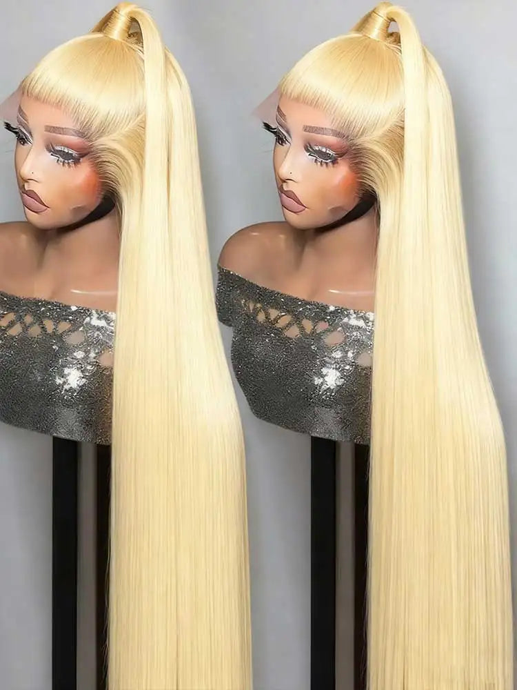 CHEAP 40 42 Inch 613 Blond Straight Human Hair Wigs 13x4 13x6 HD Lace Frontal Wigs Remy Honey Blond Bone Straight Lace Front Wig