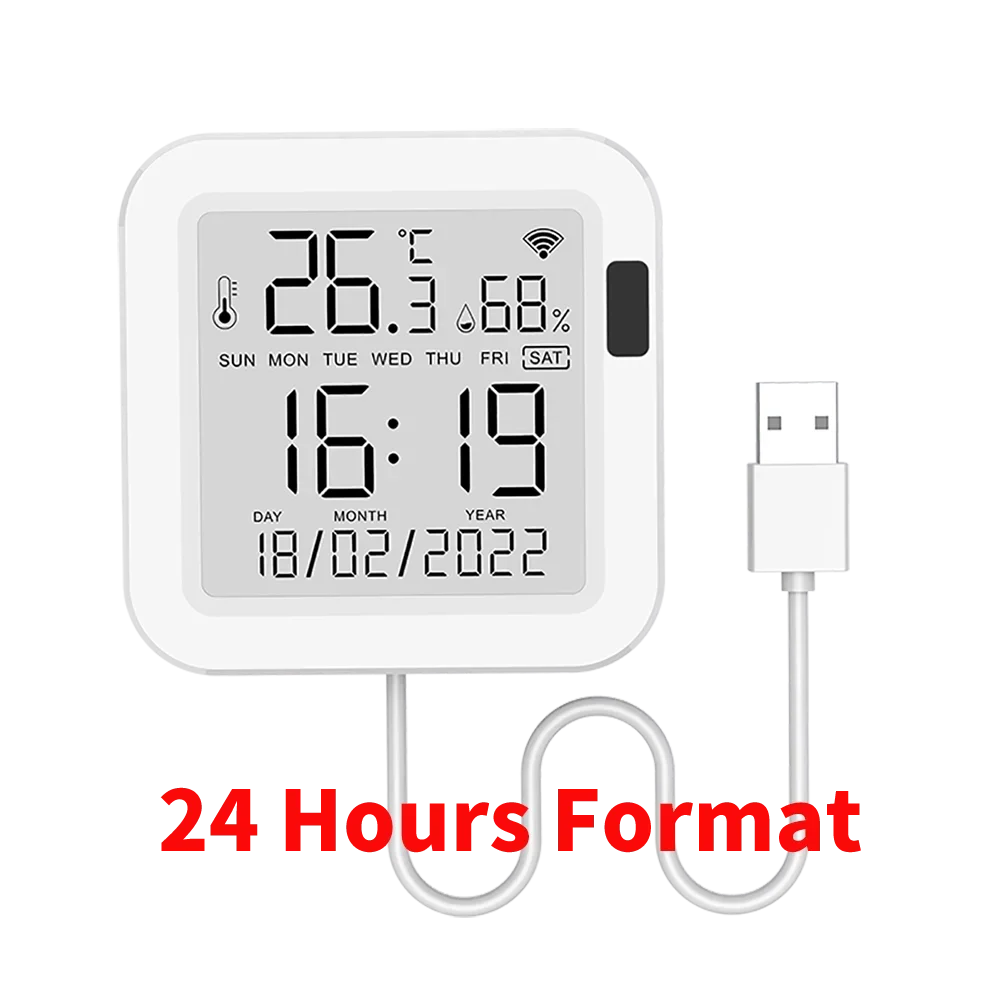 Tuya WiFi Temperature Humidity Smart Sensor With Backlight for Smart Home Var SmartLife Work with Alexa Google Assistant - Shoppiline