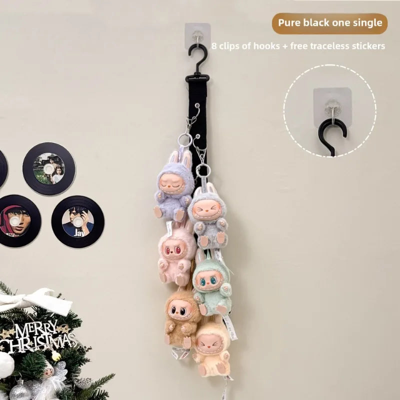 Pendant Storage Display Shelf Doll Wall for Doll Practical Plush Door Behind Clip Wardrobe Wall Hanging Storage Bag