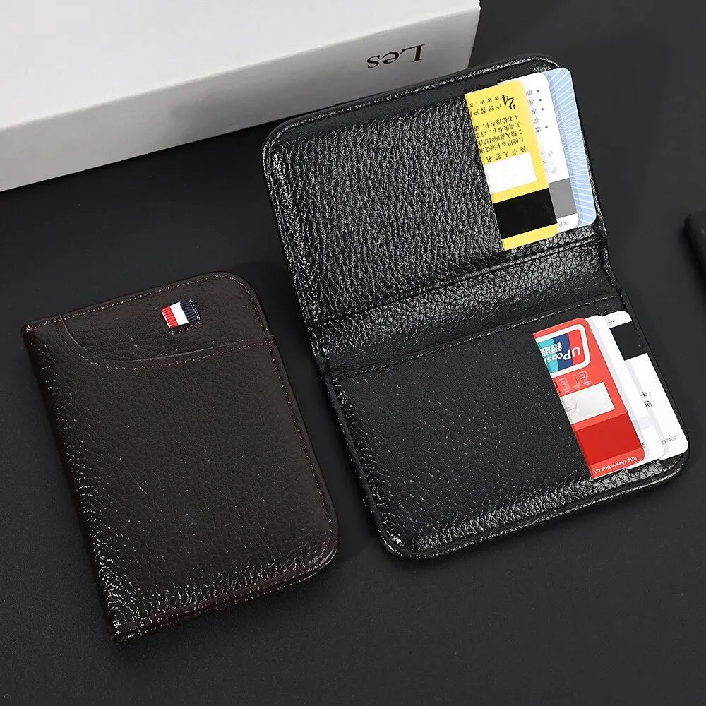 Tragbares Super Slim Weiches Portemonnaie für Herren PU Leder Mini Ausweis Kreditkarten Geldbörse Kartenhalter Portemonnaie Dünne Kleine Kurze Brieftaschen
