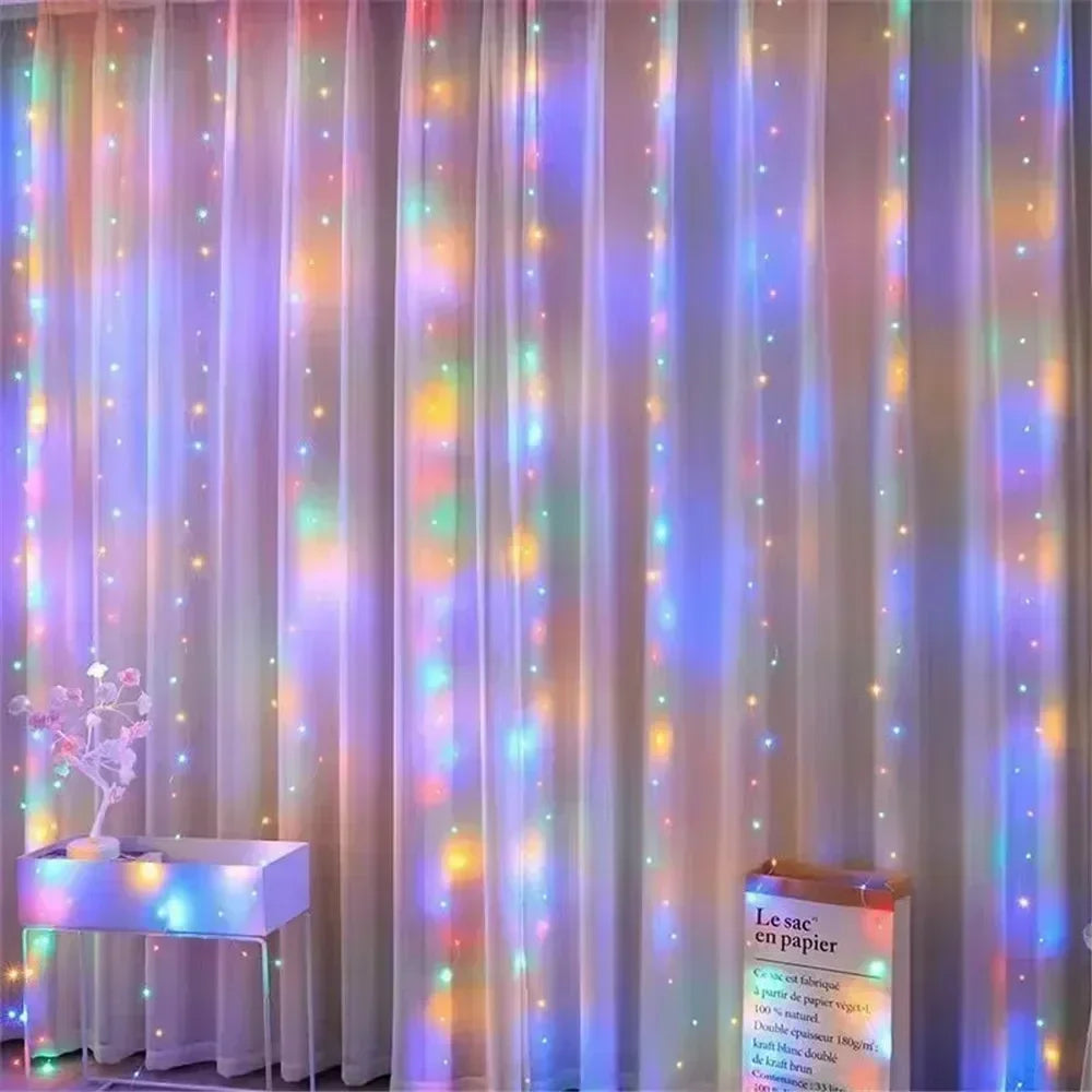 Remote Control USB Fairy Lights 3M LED Curtain String Lights for Christmas Home Bedroom Decor Festive Party New Year Wedding