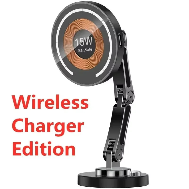 Magnetic Car Wireless Charger Stand Magnet Car Mount Fast Charging Station Phone Holder Bracket For Macsfae iPhone 15 14 13 12 - Shoppiline