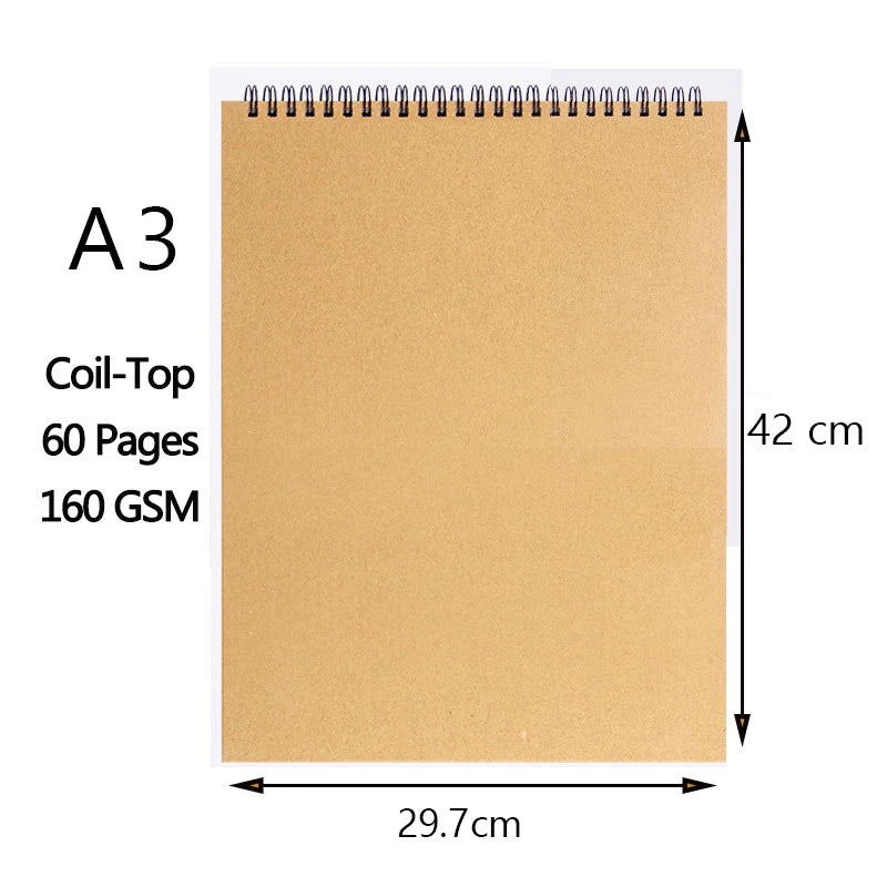 A3/A4/A5/8k/16k Sketchbook Thick Paper 160 GSM Notebook for painting DIY Creative Practice Drawing Art School Supplies - Shoppiline