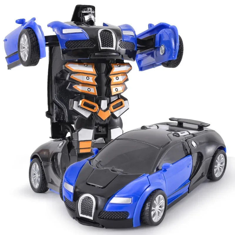 Verformbares Spielzeugauto, Trägheitsaufprall, Ein-Knopf-Verformung, Jungenpuzzle, Kollisionsverformung, Autobot-Roboter
