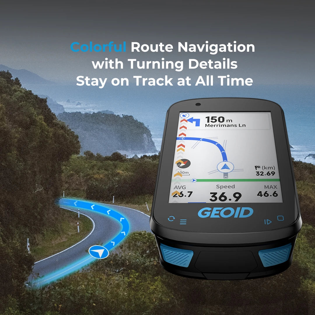 GEOID CC600 Route Navigation Bicycle GPS Computer 11 Languages Wireless Bike Speedometer Automatical WIFI ANT+ Odometer - Shoppiline