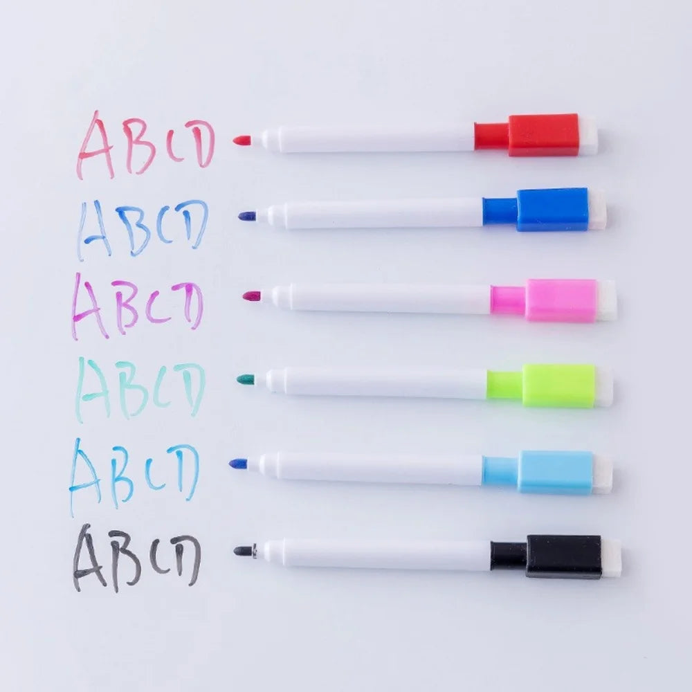 8 Colors Erasable Whiteboard Markers with Eraser, Safe Kids Graffiti Pens for Home School