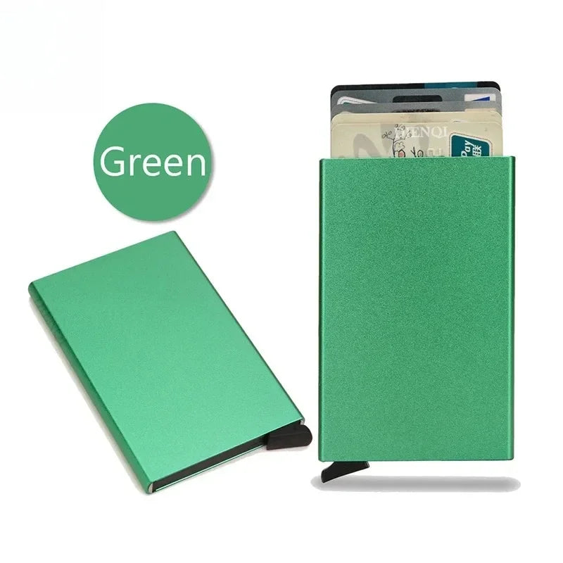 Small and Practical Pop Up Minimalist Smart Wallet Thin Slim RFID Credit Card Holder for Men Women Metal Purse Mini Wallets