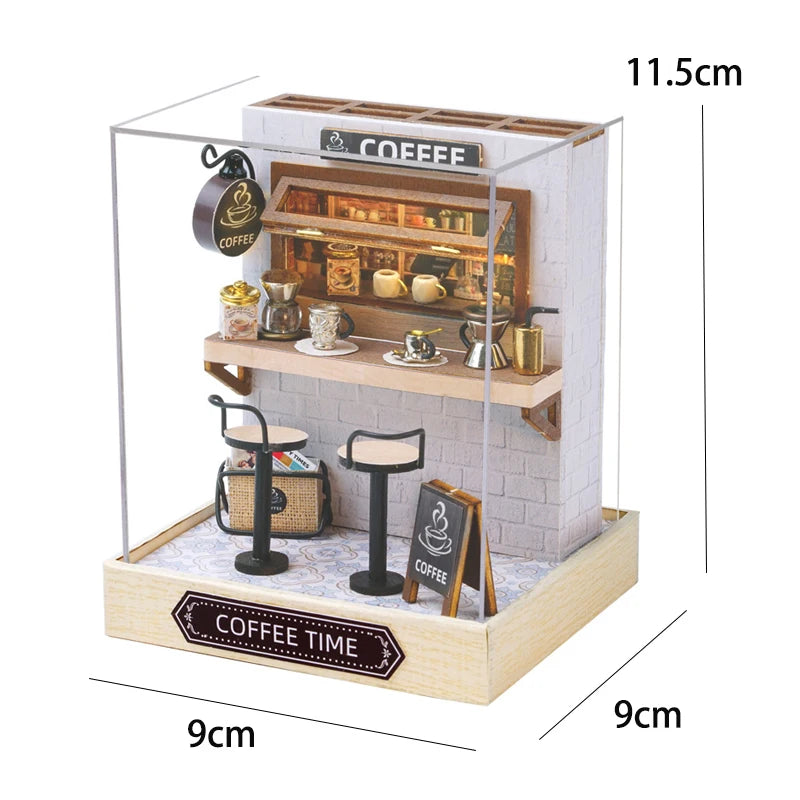 Kitten Mini Doll House 3D Puzzle Assembly Model Building Kit Creative Room Bedroom Decoration With Furniture Wooden Crafts Gifts - Shoppiline