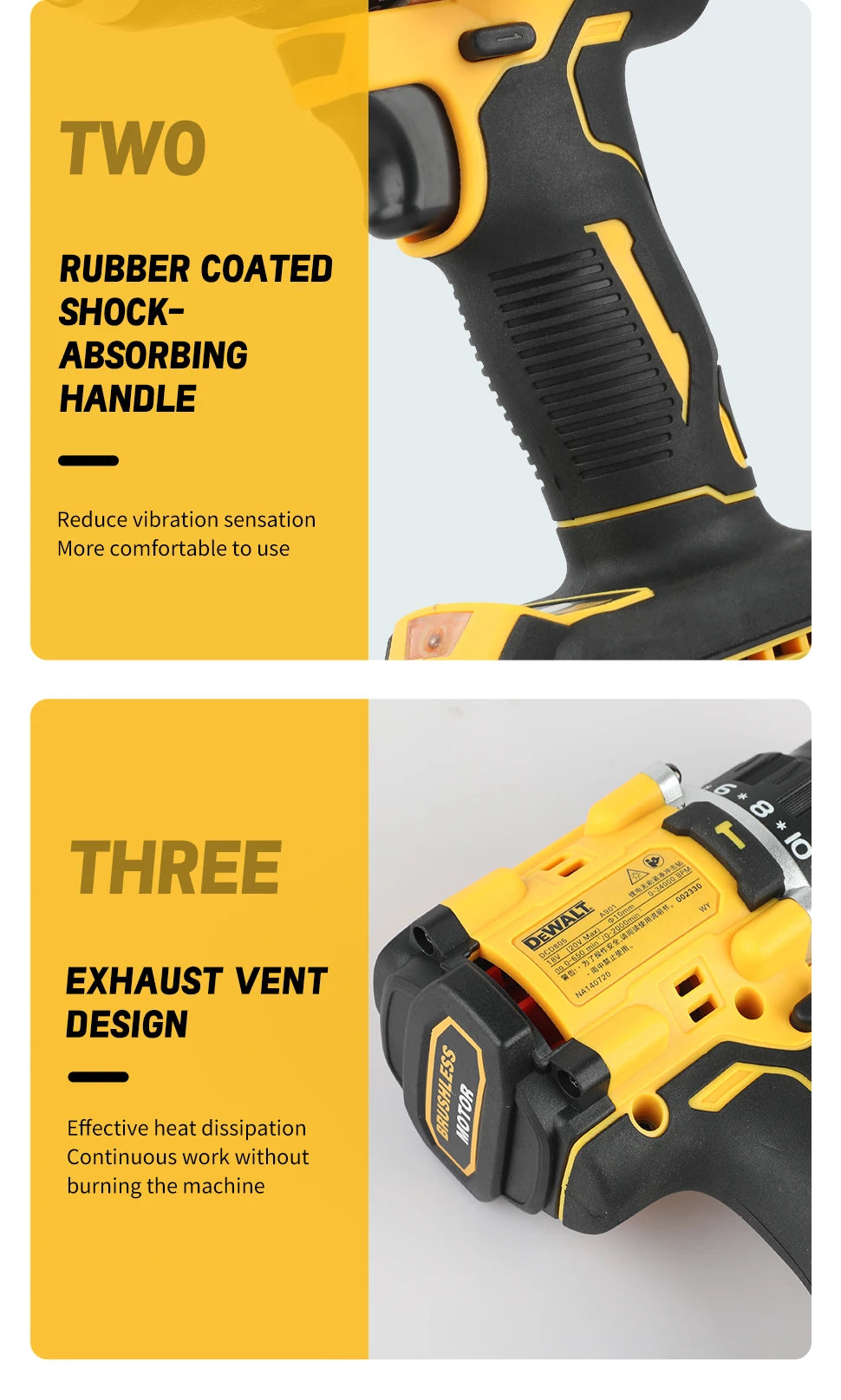 DEWALT Lithium Battery 20V Rechargeable Brushless Compact Electric Screwdriver Hand Drill Impact Drill DCD805 - Shoppiline