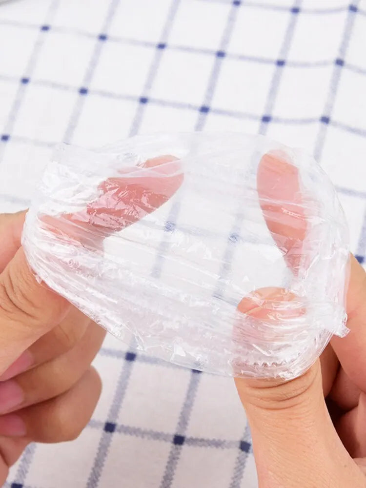 100PCS Disposable Hair Earmuff Dye Transparent Elastic Shower Hair Dye Protection Tool Shield Waterproof Earpack Plastic Wrap