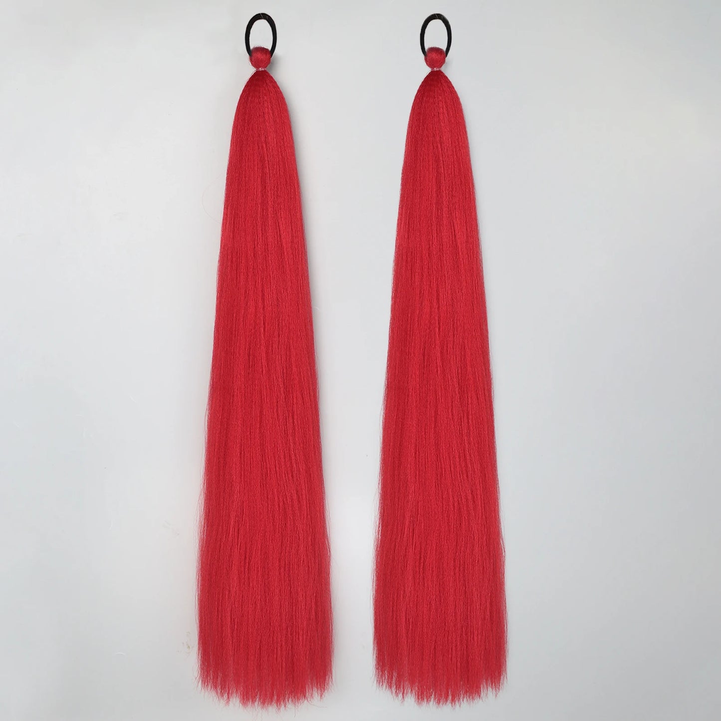 2PC Synthetic Purple Ponytail Extension with Rubber Band Long Straight DIY Braided Pony Tail Hairpiece Women Hair Accessories