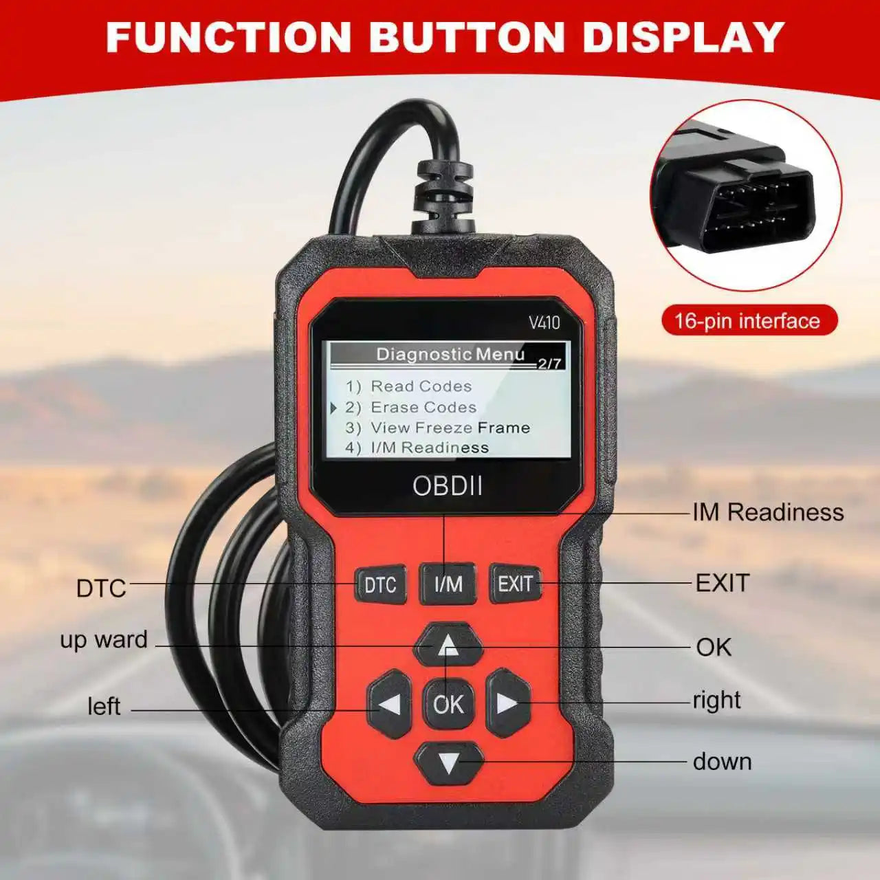 V410 Car Diagnostic Scanner Tool ABS Engine Oil Reset Function Auto Scanner Tool for All Cars