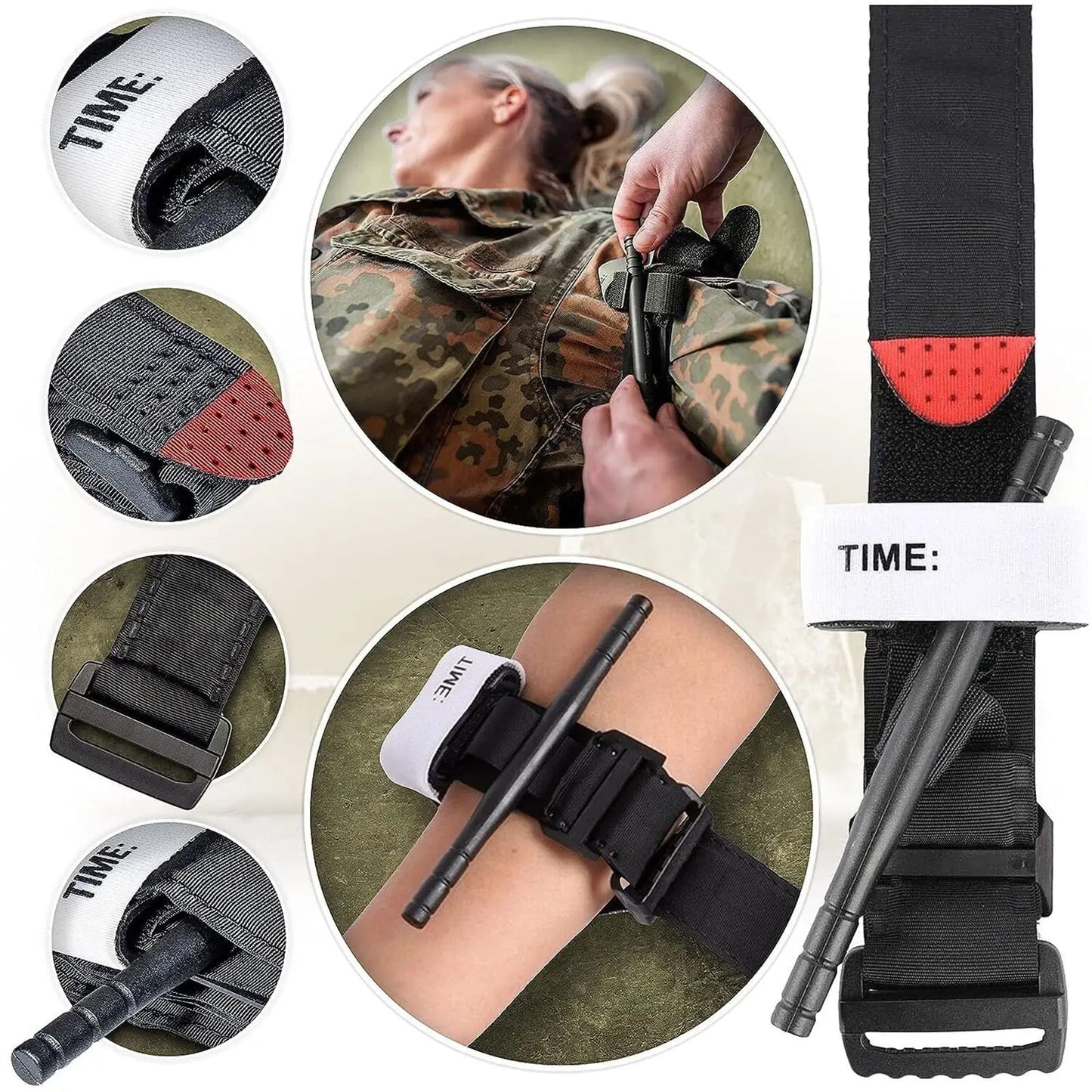 Tactical Tourniquet Emergency Emergency Strap Single Handed Medical First Aid Equipment for Hiking Camping Travel Outdoor Sports