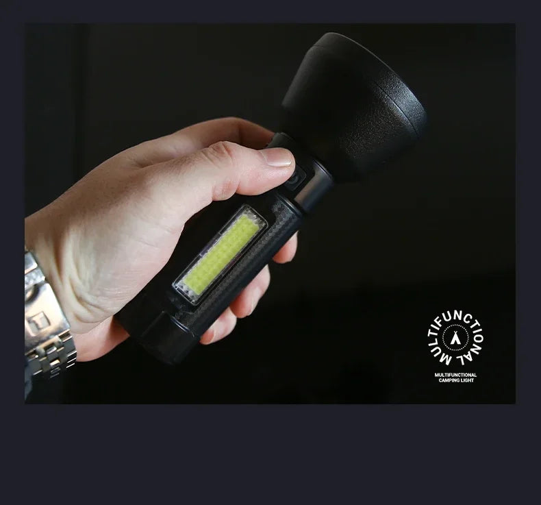 5 LED High Power Led Flashlights Rechargeable Camping Torch 5 Lighting Modes For Outdoor Camping Adventure Lamp with Side Light