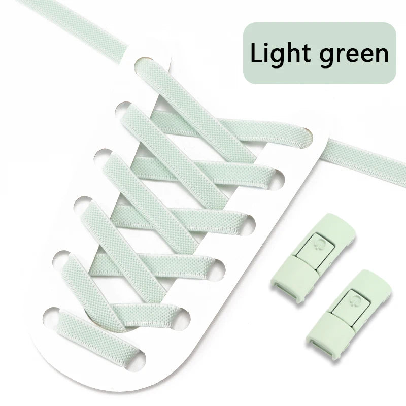 Colorful Press Lock Shoelaces without ties Elastic Laces Sneaker 8MM Widened Flats No Tie Shoe laces Kids Adult Shoelace Shoes