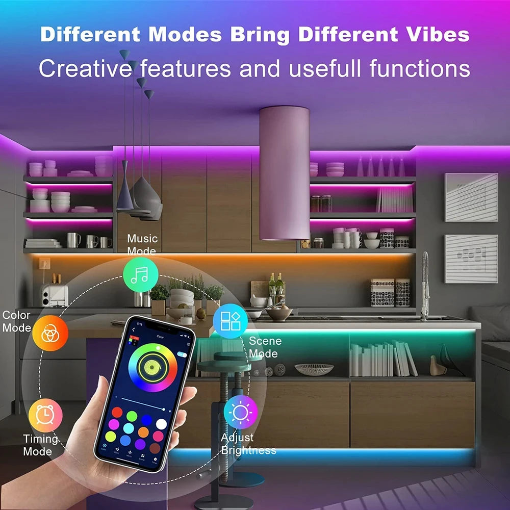 5V LED-Streifen USB RGB 5050 LED-Lichtband Musik-Synchronisation App-Steuerung Luces Led Flexible Lampe für Raumdekoration TV-Hintergrundbeleuchtung
