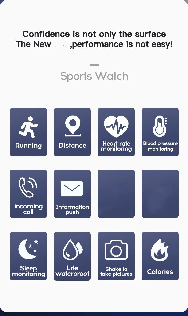 Smartwatch für Damen Herren Armbanduhr Bluetooth Verbundenes Telefon Musik-Player Fitness-Sportarmband Schlafmonitor Digitale Uhren