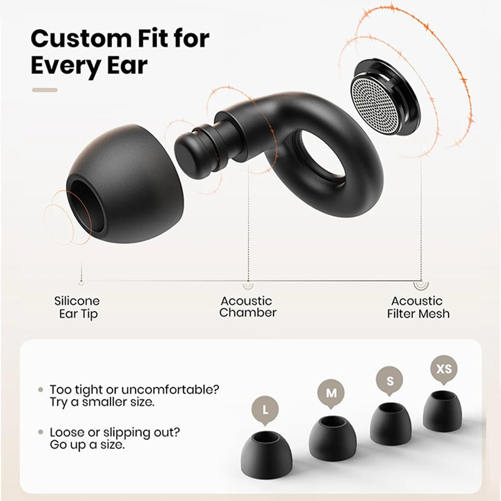 Silicone Ear Plugs for Sleeping 25dB Noise Cancelling Hearing Protection Reusable Earplugs for Sleep Focus Concerts Work Study