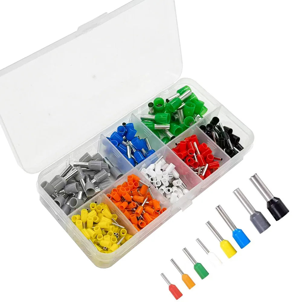 400PCS Box,VE Tubular Crimp Terminals,Wire Insulated Terminator,Block Cord End Connector,Electrical Tube Terminal