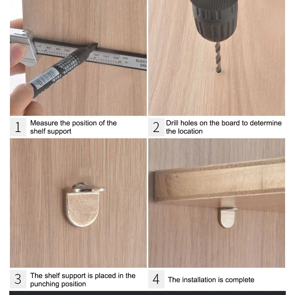 20pcs 5mm L - Shaped Shelf Support Studs: Fix Wooden/Glass Boards in Cabinets, Ideal Furniture Bracket Holders