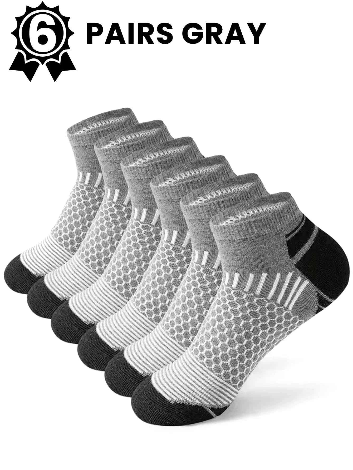 12Pairs High Qualit Athletic Socks Men's Ankle Socks Running Cyclling Waist Honeycomb Design And Firm Sports Leisure Socks Gifts