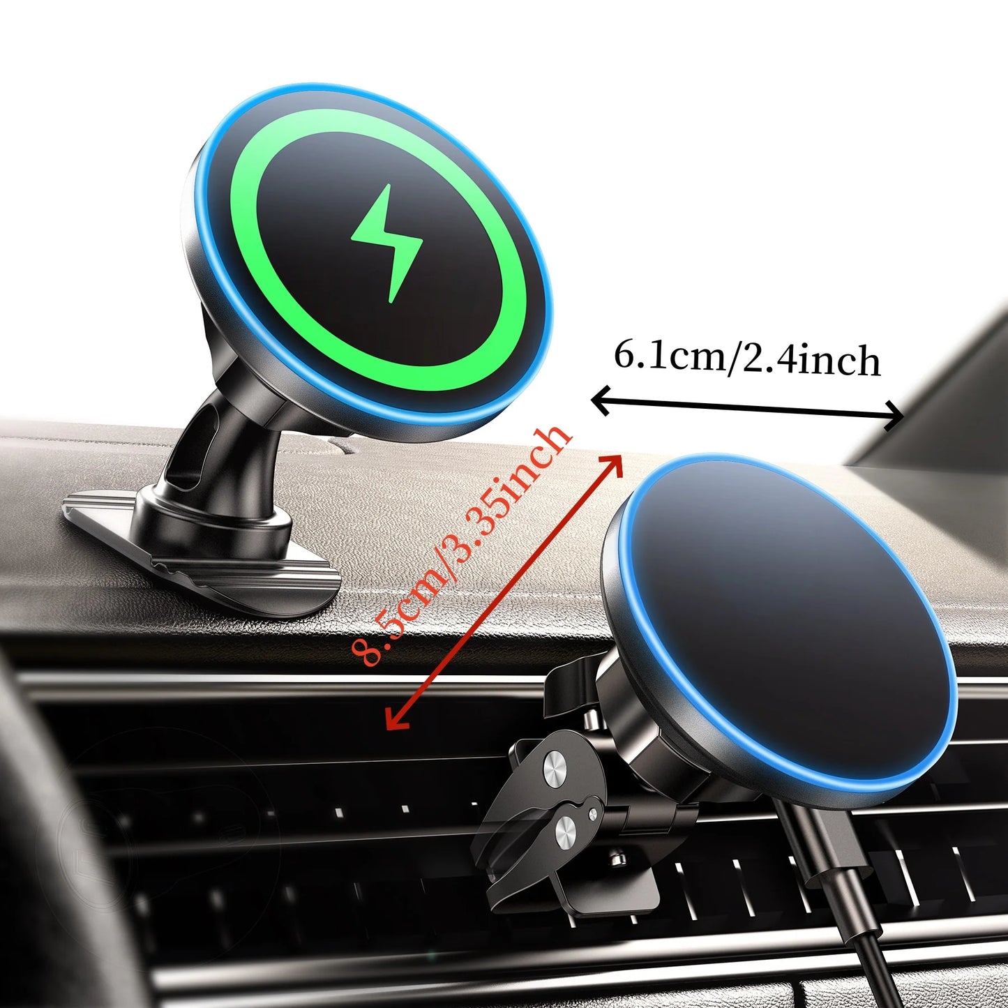 for MagSafe Car Mount Charger, 15W Magnetic Wireless Car Charger,Universal Car Wireless Charger Mount for iPhone 17/16/15/14/13 - Shoppiline