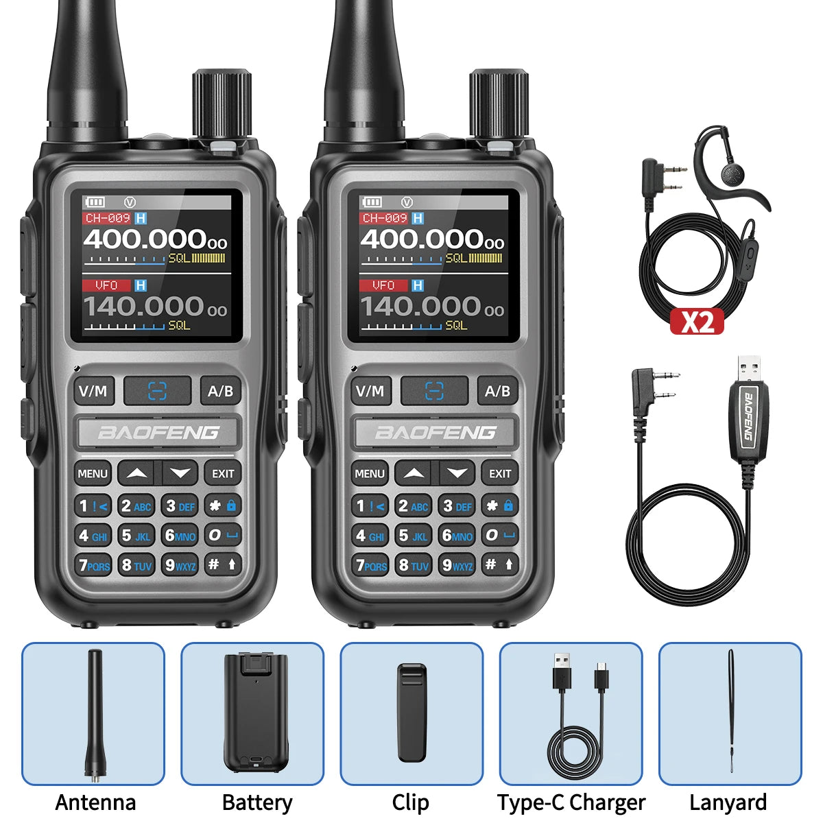 BAOFENG UV-5R Mini Walkie Talkie Multi Band Bluetooth Programming Wireless Copy Frequency 999CH AM FM Long Range Two Way Radio - Shoppiline