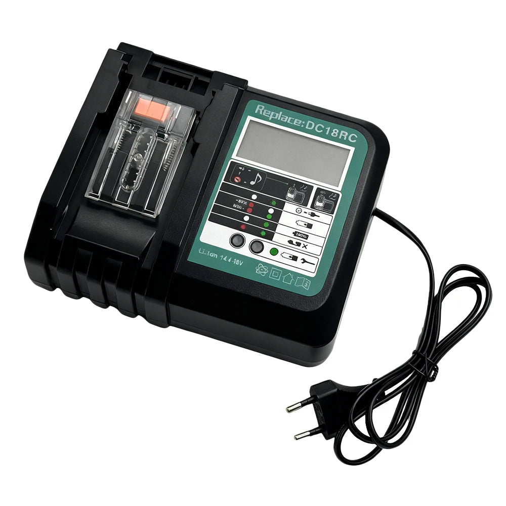 Chargeur rapide de remplacement pour batteries Makita 14,4V - 18V DC18RC pour batteries Li-ion Makita BL1860 BL1850 3,0 A avec affichage LED