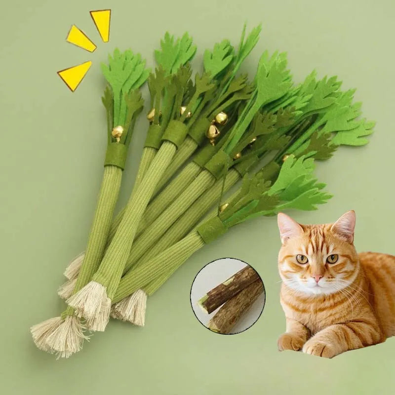 Cat Chew Toys Interactive Self High Catnip Molar Stick Bite With Bell Cats Toy Kitten Toy Natural Catnip Cat Teeth Cleaning Toy