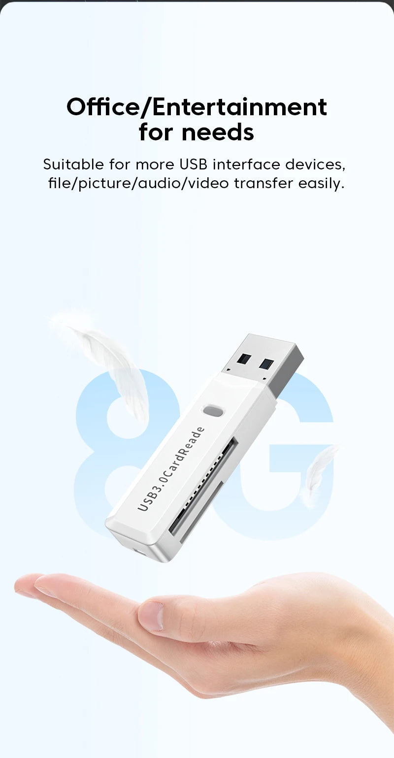 2-in-1 USB3.0/2.0 Card Reader USB3.0 To SD TF Memory Card Reader USB Flash Drive Cardreader Adapter For PC Laptops Accessories