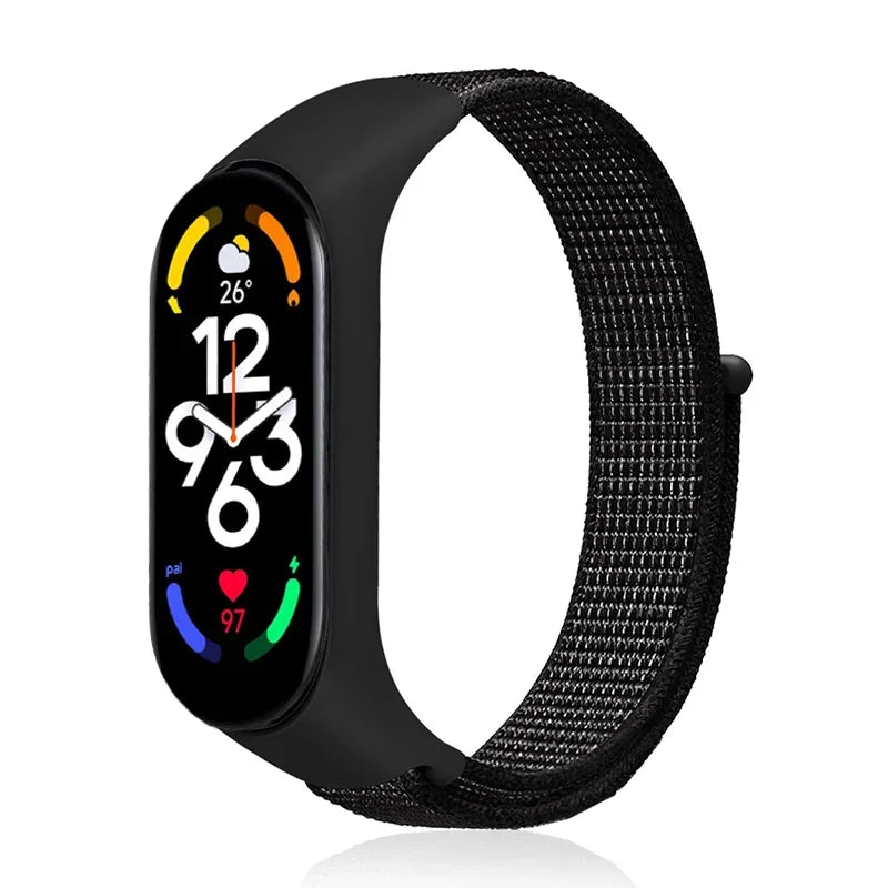 Nylonarmband für Xiaomi Mi Band 4/5/6/7 Armband Uhrenarmband Sport atmungsaktives Armband für Miband 4/5/6/7 Ersatz Correa Armband
