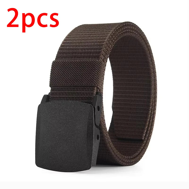 Men's Belt Outdoor Casual Canvas Belt Metal Free Training Nylon Tactical Belt，Versatile For Jeans, Dress，Casual ，For Men Women