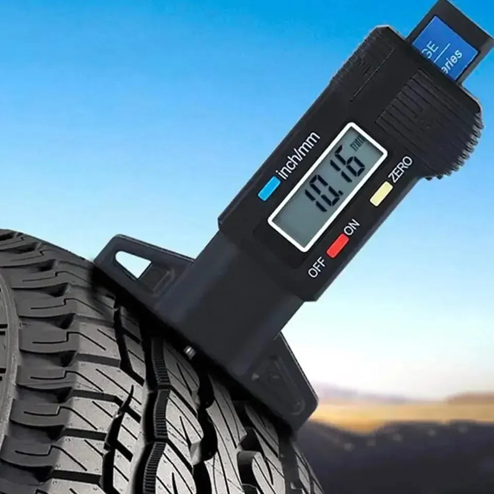 Jauge de profondeur numérique 1 pièce Pied à coulisse Jauge de profondeur de bande de roulement LCD Jauge de bande de roulement de pneu pour pneu de voiture 0-25 mm Outil de mesure Pied à coulisse Outils de réparation