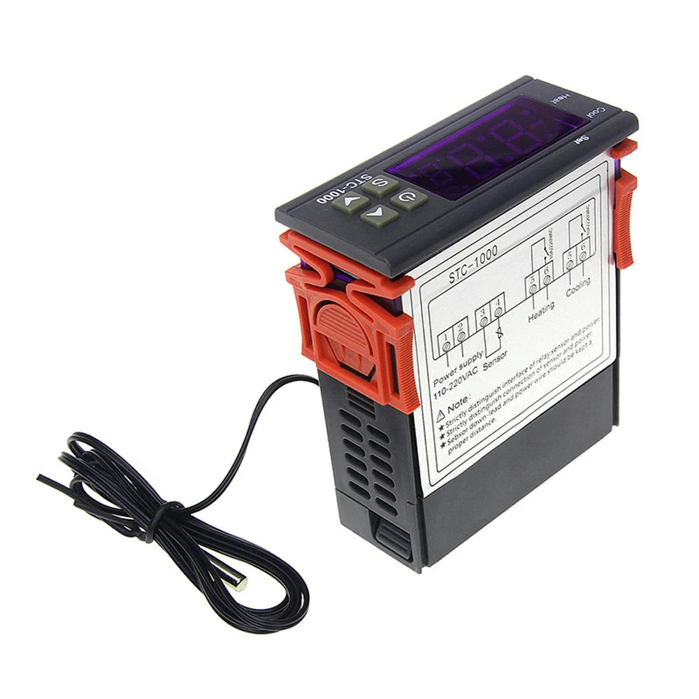 STC-1000 Digital LED Temperature Controller Heating Cooling Centigrade Thermostat 2 Relays Output with NTC Sensor Probe 12v 24v - Shoppiline