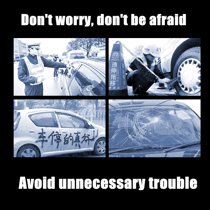 Universal Car Phone Number Plate Temporary Parking Card Aluminum Stickers Rotate Park Stop Temporary Parking Card Car Accessorie