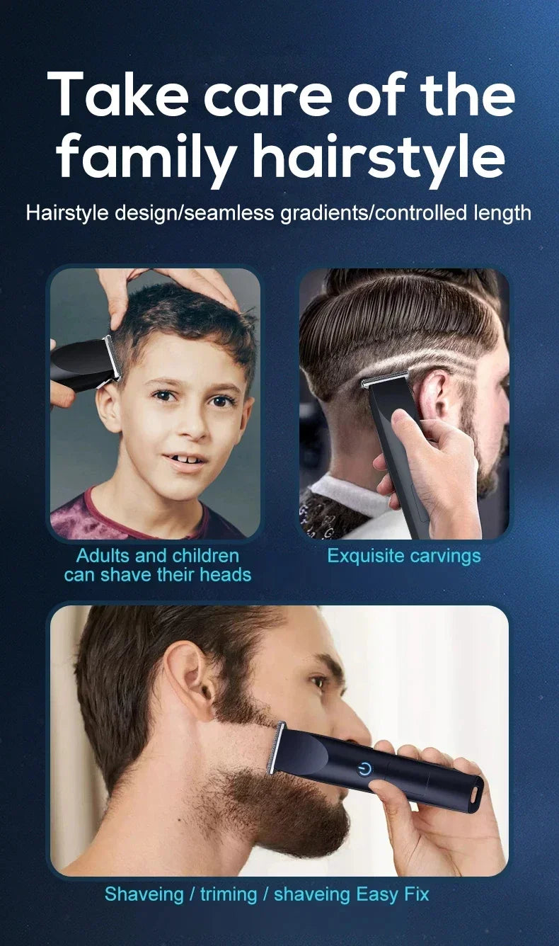 Electric Hair Trimmer Adjustable Cutter Head Design Men Professional Barber Cutting Shaving Machine USB Charging For Home Salon