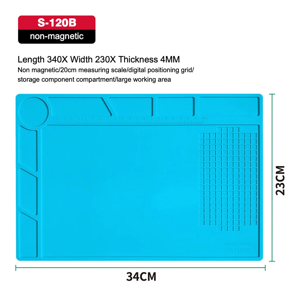 Anti-static ESD Soldering Silicone Mat Heat-Resistant Work Pad For Hot Air Gun Soldering Station Repair Desoldering Platform