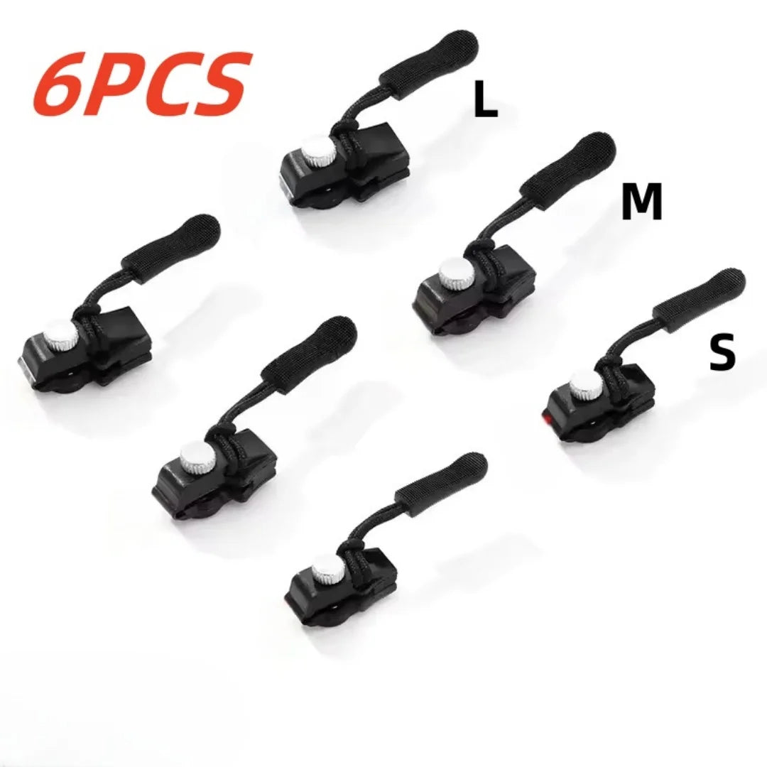 6/3pc Universal Zipper Lock Head Quick Installation Detachable Zipper Head for Jackets Luggage Bags Replacing Slider Lock Repair