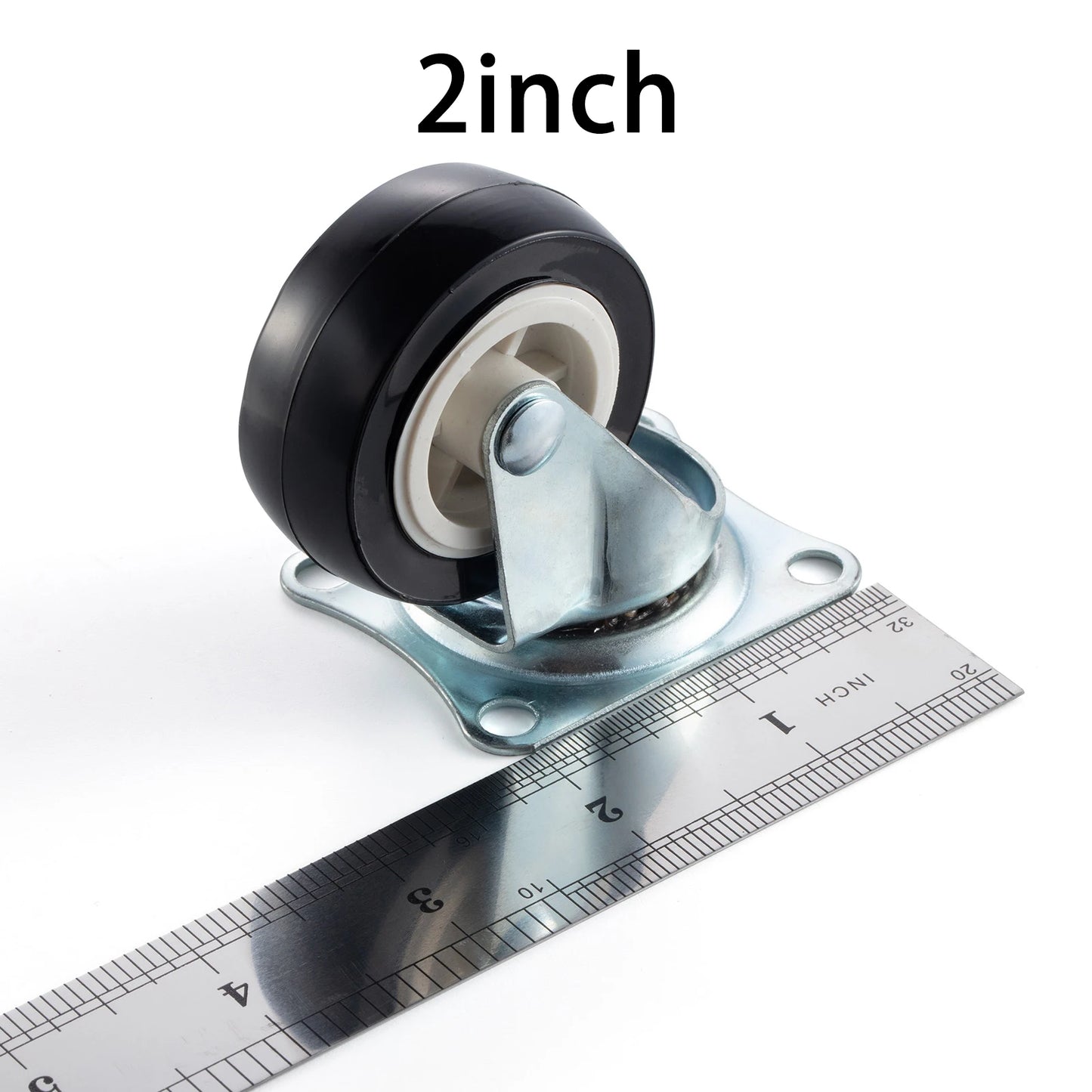 Set Of 4 1"/1.25"/2" PVC Furniture Casters Wear Resistant Mute Universal Heavy Trolley Wheels 360 Degrees Swivel Castor - Shoppiline