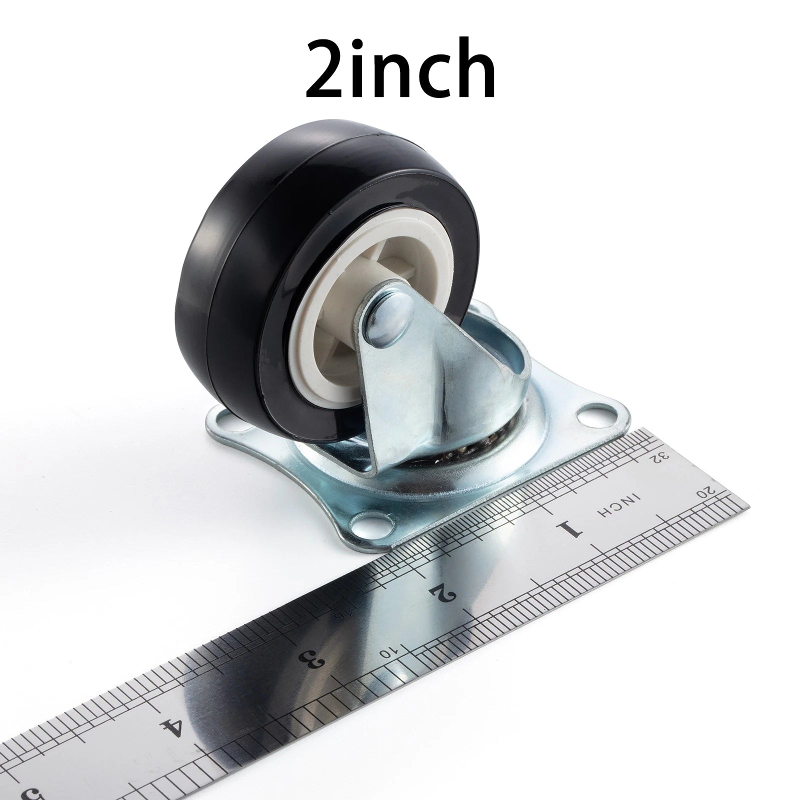 Set Of 4 1"/1.25"/2" PVC Furniture Casters Wear Resistant Mute Universal Heavy Trolley Wheels 360 Degrees Swivel Castor - Shoppiline